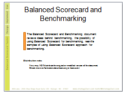 Balanced Scorecard and Benchmarking