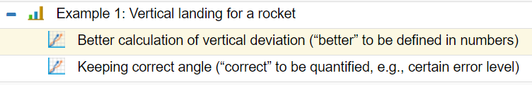 Пример OKR 1: вертикальная посадка ракеты